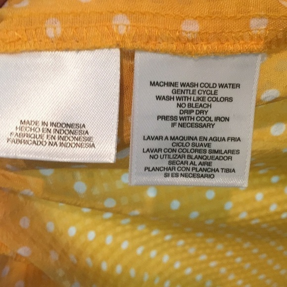 Jones New York Women’s Blouse Size XL Yellow  White Dots Sleeveless - Picture 5 of 11